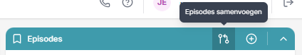 Episodes samenvoegen knop episodekaart