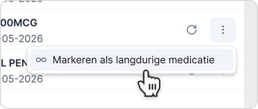 Medicatiekaart-markeren als langdurige medicatie
